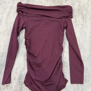 NWT rag & bone Off-Shoulder Long Sleeve Top in Plum